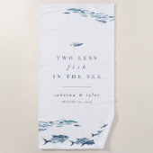Serviette De Plage Faveur de mariage Deux poissons de moins dans la m (Devant)