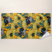 Serviette De Plage Fée et pavots en jaune (Devant)