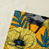 Serviette De Plage Fée et pavots en jaune (En situation)