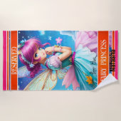 Serviette De Plage Fée Princesse Féminine Colorée (Devant)