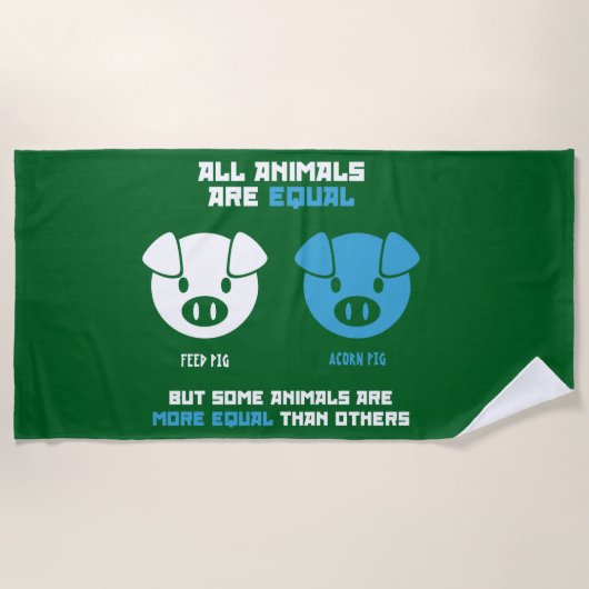 Serviette De Plage Feed Pig, Acorn  (Devant)