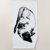 Serviette De Plage Félin élégant, saison fraîche (Devant)