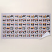 Serviette De Plage Feline Frenzy Clair Purple Chat Thème Plage Servie (Devant)