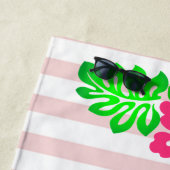 Serviette De Plage Féminin, Hawaï Hibiscus , Rayures (En situation)