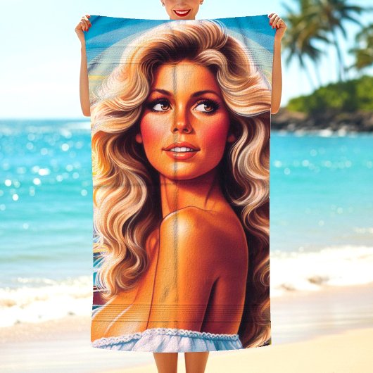Serviette De Plage Femme d'été des années 80