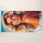 Serviette De Plage Femme d'été des années 80 (Devant)