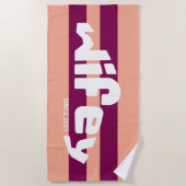 Serviette De Plage Femme mariée mariée récemment mariée Coral rose Br (Devant)