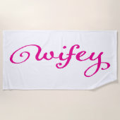 Serviette De Plage Femme mariée rose mariée Wifey (Devant)