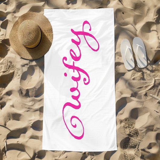 Serviette De Plage Femme mariée rose mariée Wifey