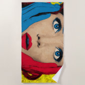 Serviette De Plage Femme surprise en Pop Art (Devant)