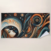 Serviette De Plage Femmes et lune (Devant)
