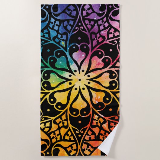 Serviette De Plage Fenêtre gothique Fierté arc-en-ciel (Devant)