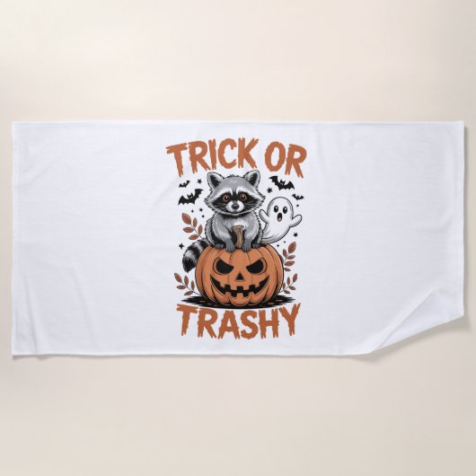 Serviette De Plage Feral Halloween Trick ou Trashy (Devant)