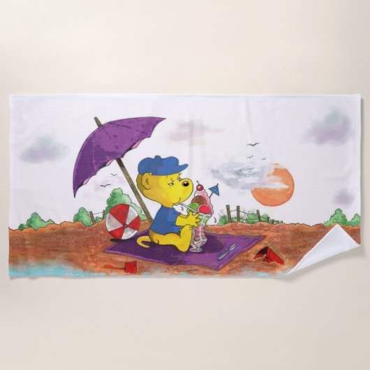 Serviette De Plage Ferald | Plage Glace-Cream Delft (Devant)