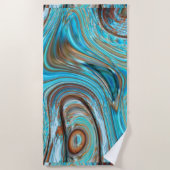 Serviette De Plage ferme bleu turquoise Tourbillons turquoise à grain (Devant)