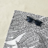 Serviette De Plage Ferme en noir et blanc (En situation)