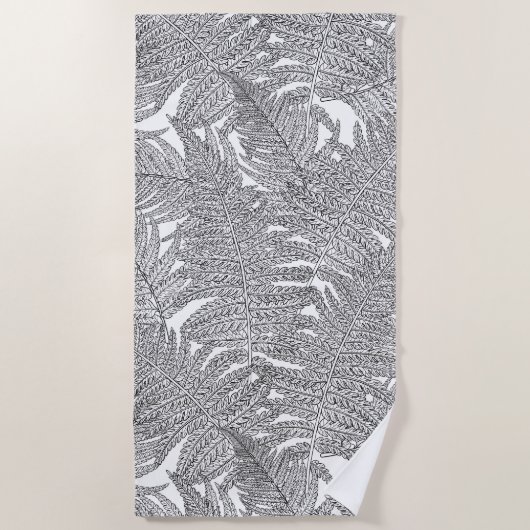 Serviette De Plage Ferme en noir et blanc (Devant)