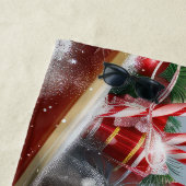 Serviette De Plage Festival de Noël de Chien Chin Japonais (En situation)