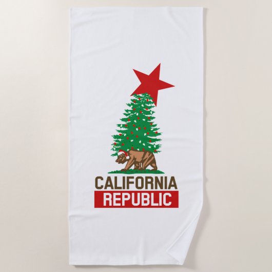 Serviette De Plage Festive California Republic for the Holidays on a (Devant)