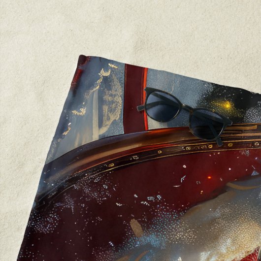 Serviette De Plage Festive de Noël du chien de caniche (En situation)