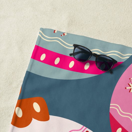 Serviette De Plage Festive Ornements Noël (En situation)