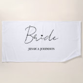 Serviette De Plage Fête de Bachelorette de Mariée Calligraphie Minima (Devant)