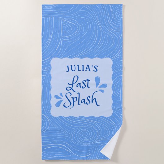 Serviette De Plage Fête de Bachelorette "Dernier Bain" Personnalisée (Devant)