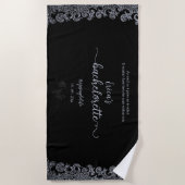 Serviette De Plage Fête de Bachelorette Florale Gothique Noire (Devant)