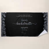Serviette De Plage Fête de Bachelorette Gothique Fleurie Noire (Devant)
