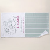 Serviette De Plage Fête de bachelorette moderne Nautique Côtière (Devant)