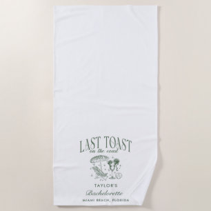 Serviette De Plage Fête de Fiançailles Côtière Cocktail Vert