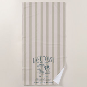 Serviette De Plage Fête de Fiançailles Côtière en Tenue de Marine