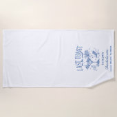 Serviette De Plage Fête de Fiançailles Côtière Moderne Cocktail Bleu (Devant)