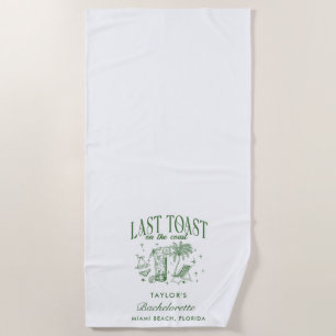 Serviette De Plage Fête de Fiançailles Côtière Moderne Cocktail Vert