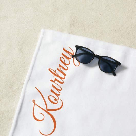 SERVIETTE DE PLAGE FÊTE DE FIANÇAILLES DE MARIÉE SUR MESURE MODERNE E (En situation)