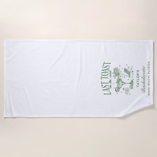 Serviette De Plage Fête de Fiançailles de Rivage Moderne Cocktail Ver (Devant)