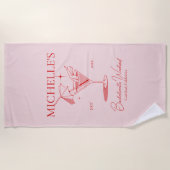 Serviette De Plage Fête de Filles de Cocktail Rétro pour une Future M (Devant)