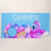 Serviette De Plage Fête de la piscine d'été (Devant)