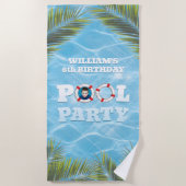 Serviette De Plage Fête de la piscine pour enfants - Anniversaire de  (Devant)
