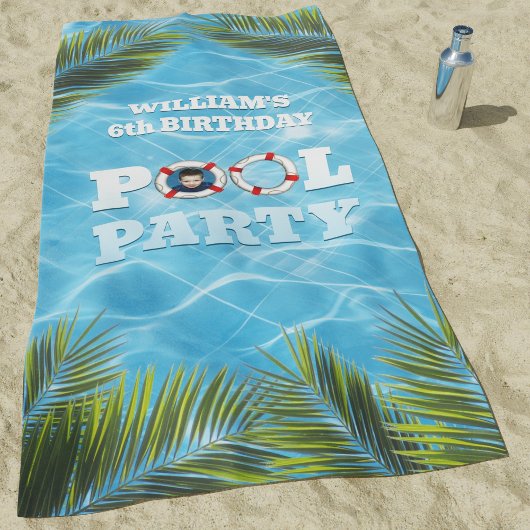 Serviette De Plage Fête de la piscine pour enfants - Anniversaire de 