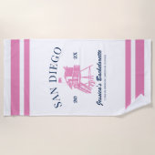 Serviette De Plage Fête de la plage Bachelorette personnalisée (Devant)