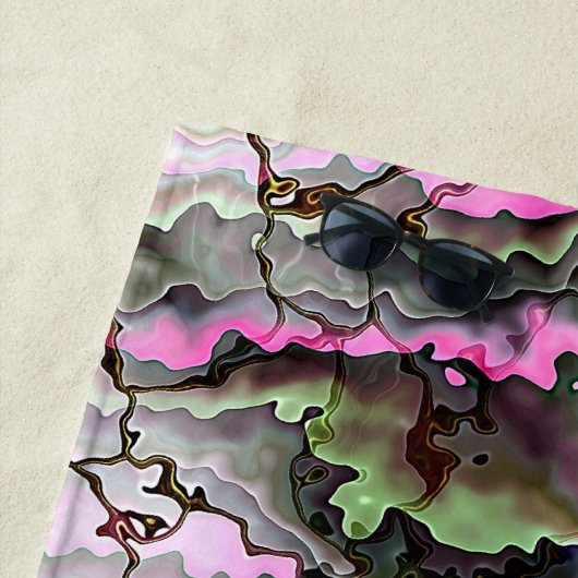 Serviette De Plage Fête de mariage Abstraite moderne Monogramme Faveu (En situation)