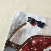 Serviette De Plage Fête de Noël de Chien de Coton De Tulear (En situation)