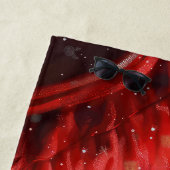 Serviette De Plage Fête de Noël de Chien Espagnol Tibétain (En situation)