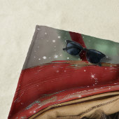 Serviette De Plage Fête de Noël du chien Affenpinscher (En situation)