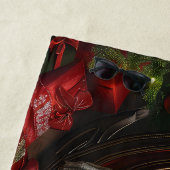 Serviette De Plage Fête de Noël du chien Danse (En situation)