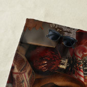 Serviette De Plage Fête de Noël du chien de Rhodesian Ridgeback (En situation)