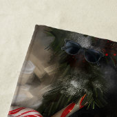 Serviette De Plage Fête de Noël du chien Mastiff Tibétain (En situation)