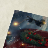 Serviette De Plage Fête de Noël du chien Pitbull (En situation)