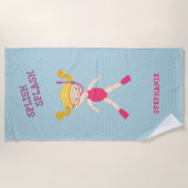 Serviette De Plage Fête de Plage de Fille de Snorkeling (Devant)
